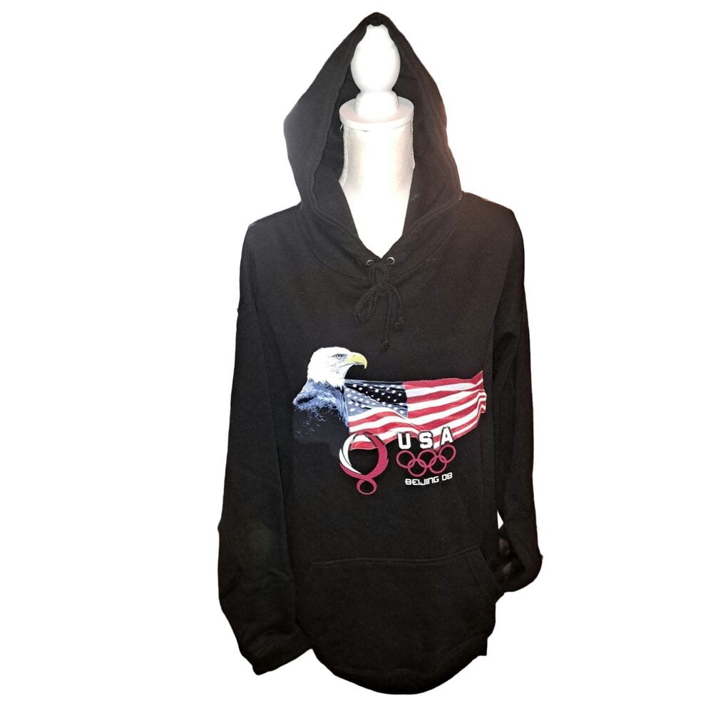 SALE! NWOT-2008 Beijing Olympics Large Black Hoodie USA Official Merchandise SzL
